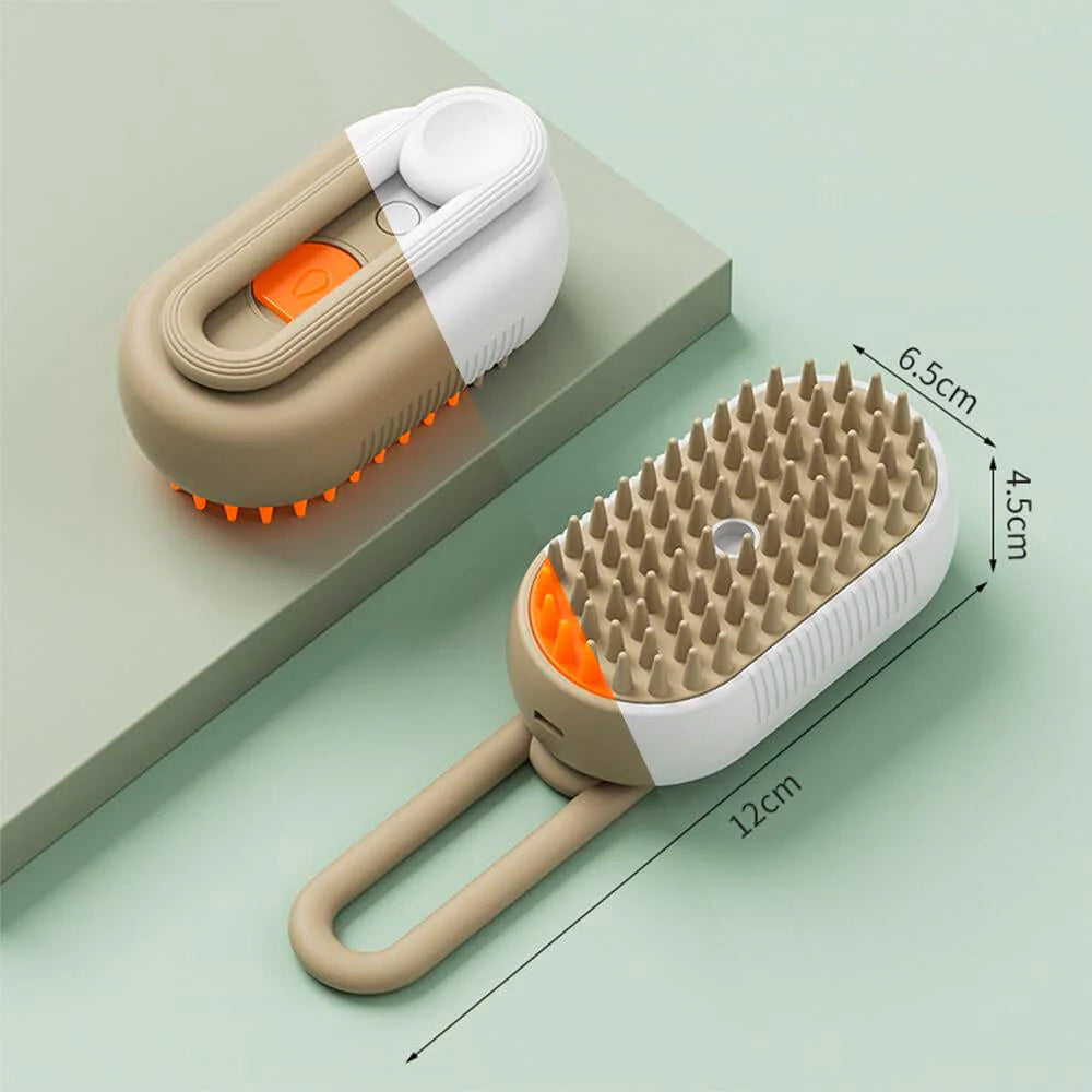 Cepillo De Vapor Para Mascotas - Eliminación de Pelo + Spray + Masaje