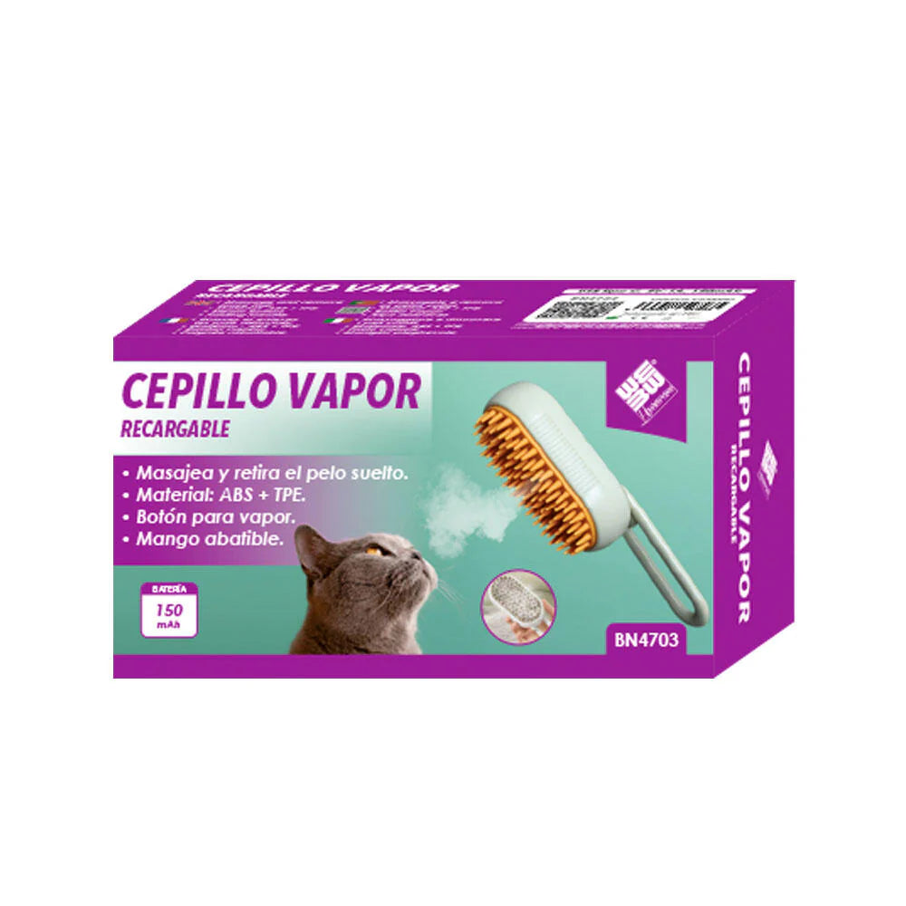 Cepillo De Vapor Para Mascotas - Eliminación de Pelo + Spray + Masaje